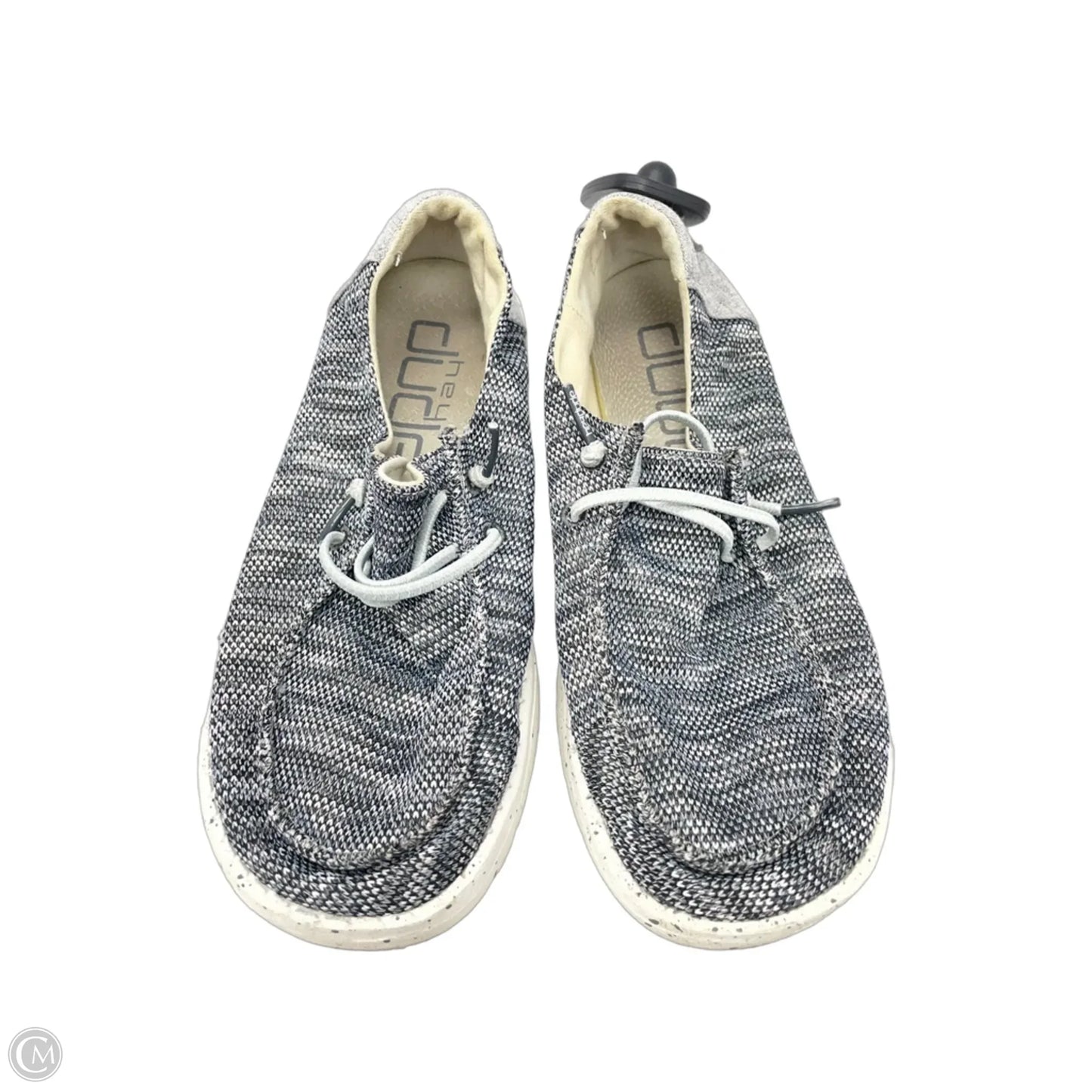 Shoes Flats By Hey Dude In Black & Grey, Size: 7