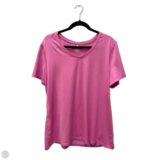 Athletic Top Short Sleeve By Athletic Works In Pink, Size: 2x