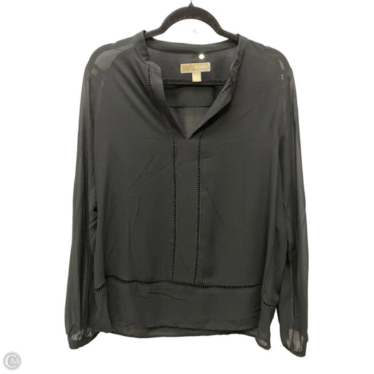 Blouse Long Sleeve By Michael By Michael Kors In Black, Size: L