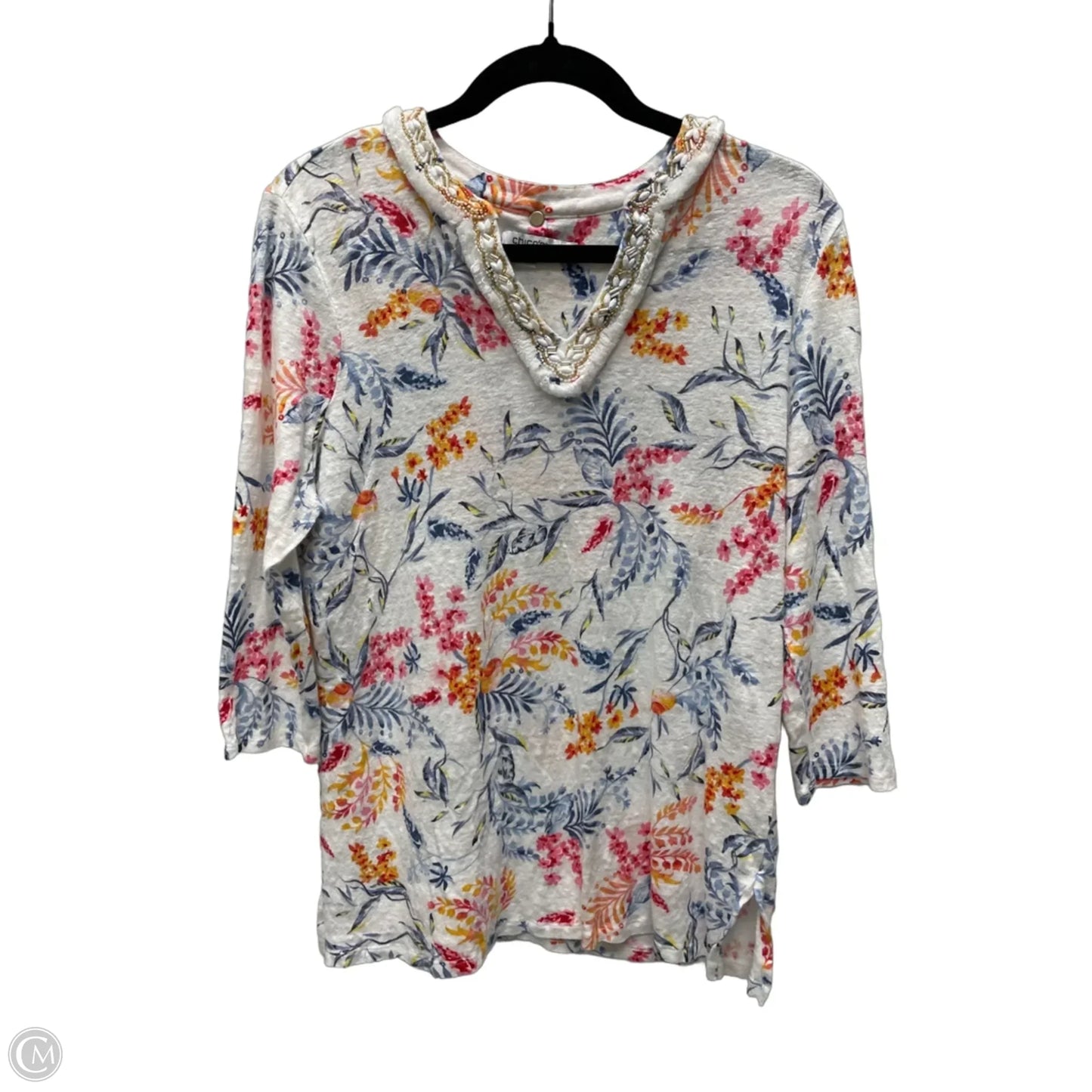 Top Long Sleeve By Chicos In Floral Print, Size: L