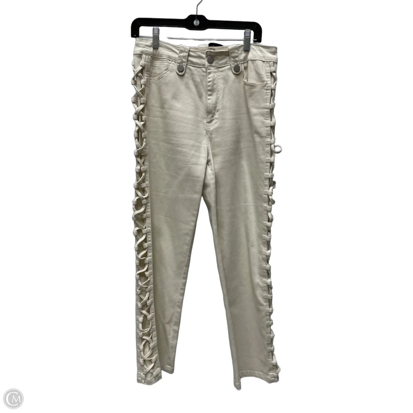 Jeans Straight By Habitual In Cream Denim, Size: 8