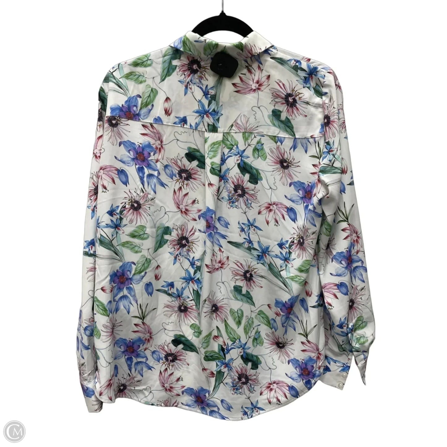 Blouse Long Sleeve By H&m In Floral Print, Size: L
