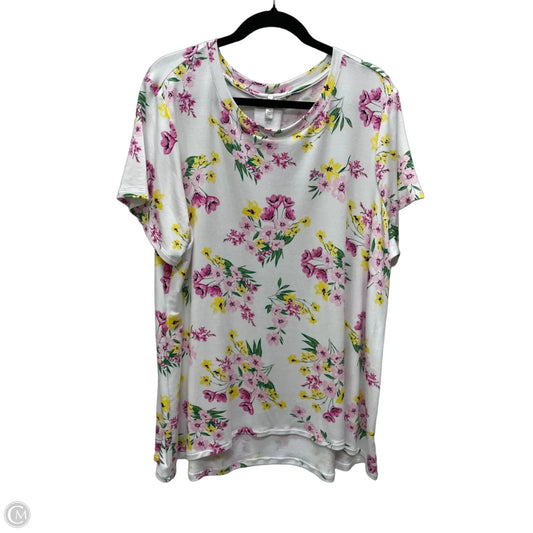 Top Short Sleeve By Crown And Ivy In Floral Print, Size: 3x