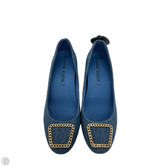 Shoes Heels Wedge By Anne Klein In Blue Denim, Size: 7.5