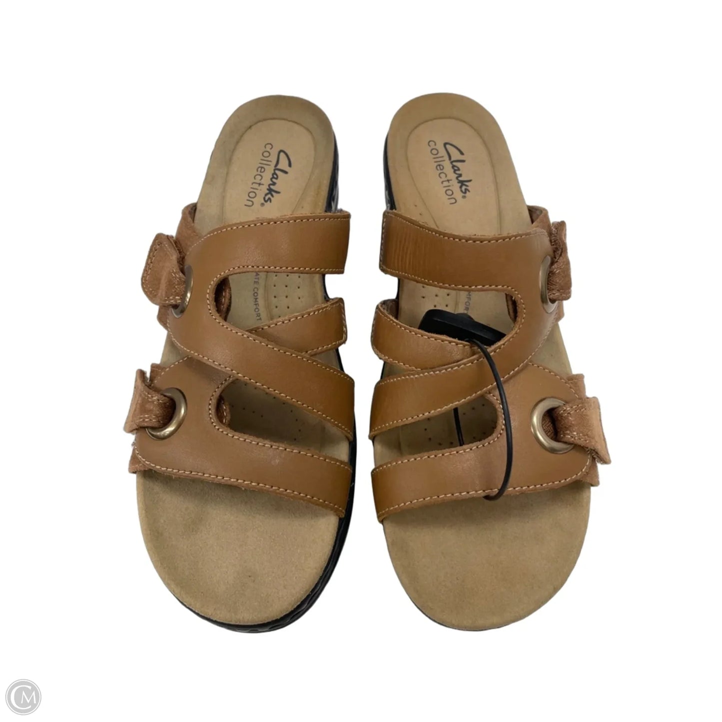 Sandals Heels Wedge By Clarks In Brown, Size: 7.5