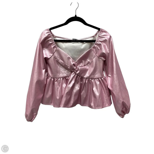 Top 3/4 Sleeve By Day + Moon In Pink, Size: M