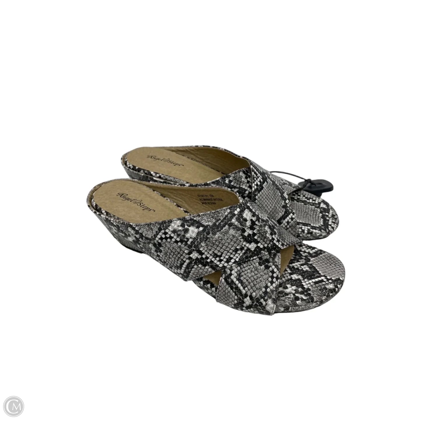 Sandals Heels Wedge By Clothes Mentor In Snakeskin Print, Size: 10