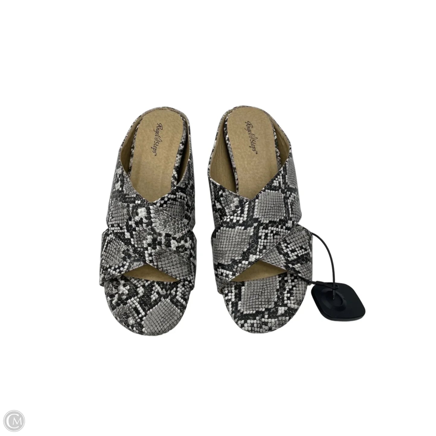 Sandals Heels Wedge By Clothes Mentor In Snakeskin Print, Size: 10