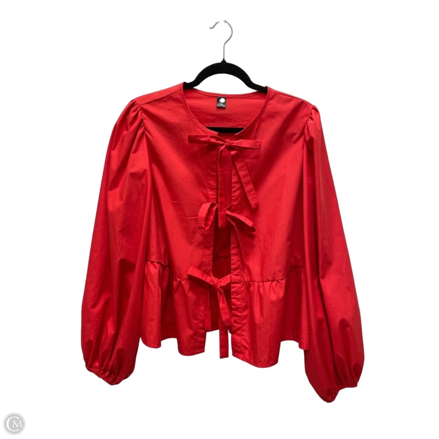 Top Long Sleeve By Shein In Red, Size: 1x
