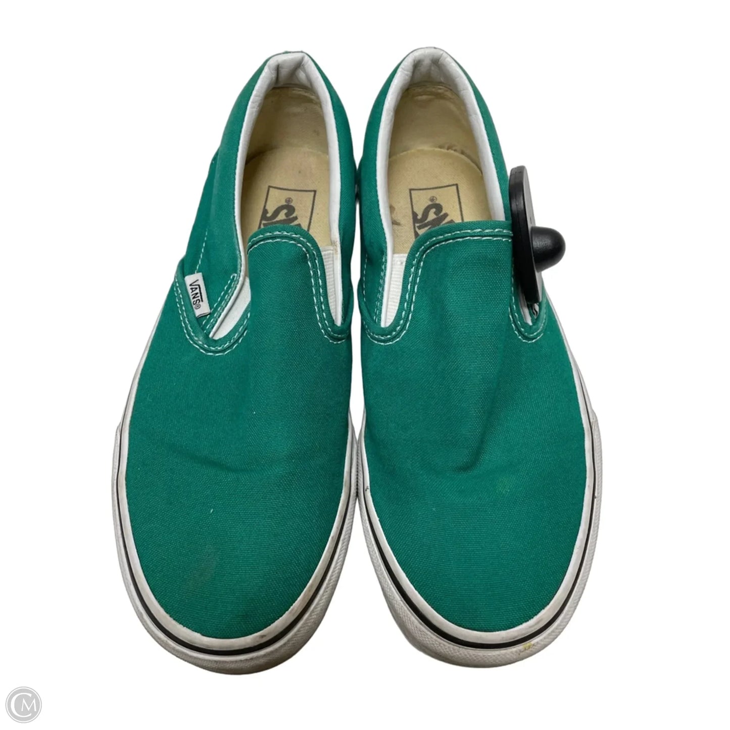 Shoes Sneakers By Vans In Green & White, Size: 7