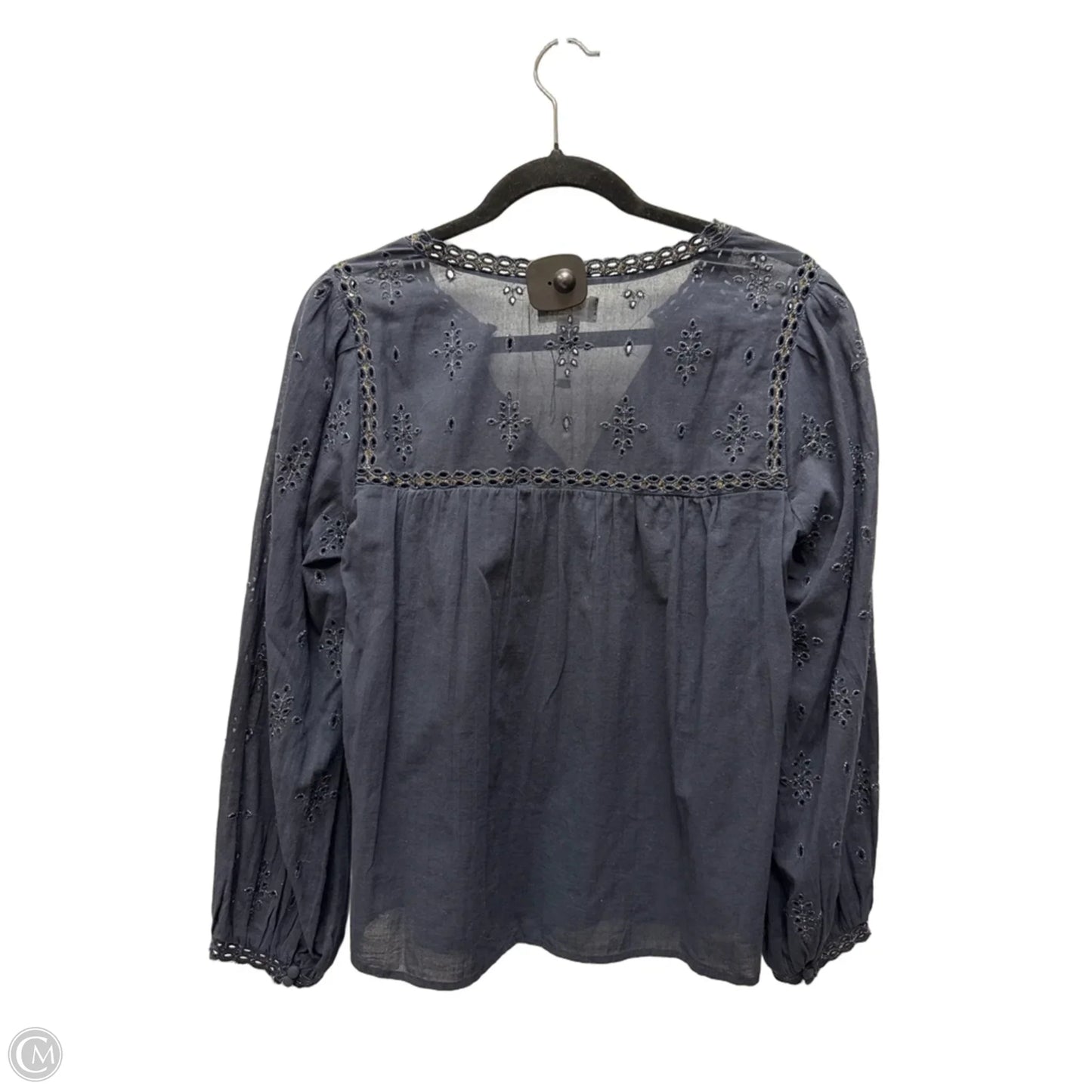 Blouse Long Sleeve By Velvet By Graham & Spencer In Navy, Size: S