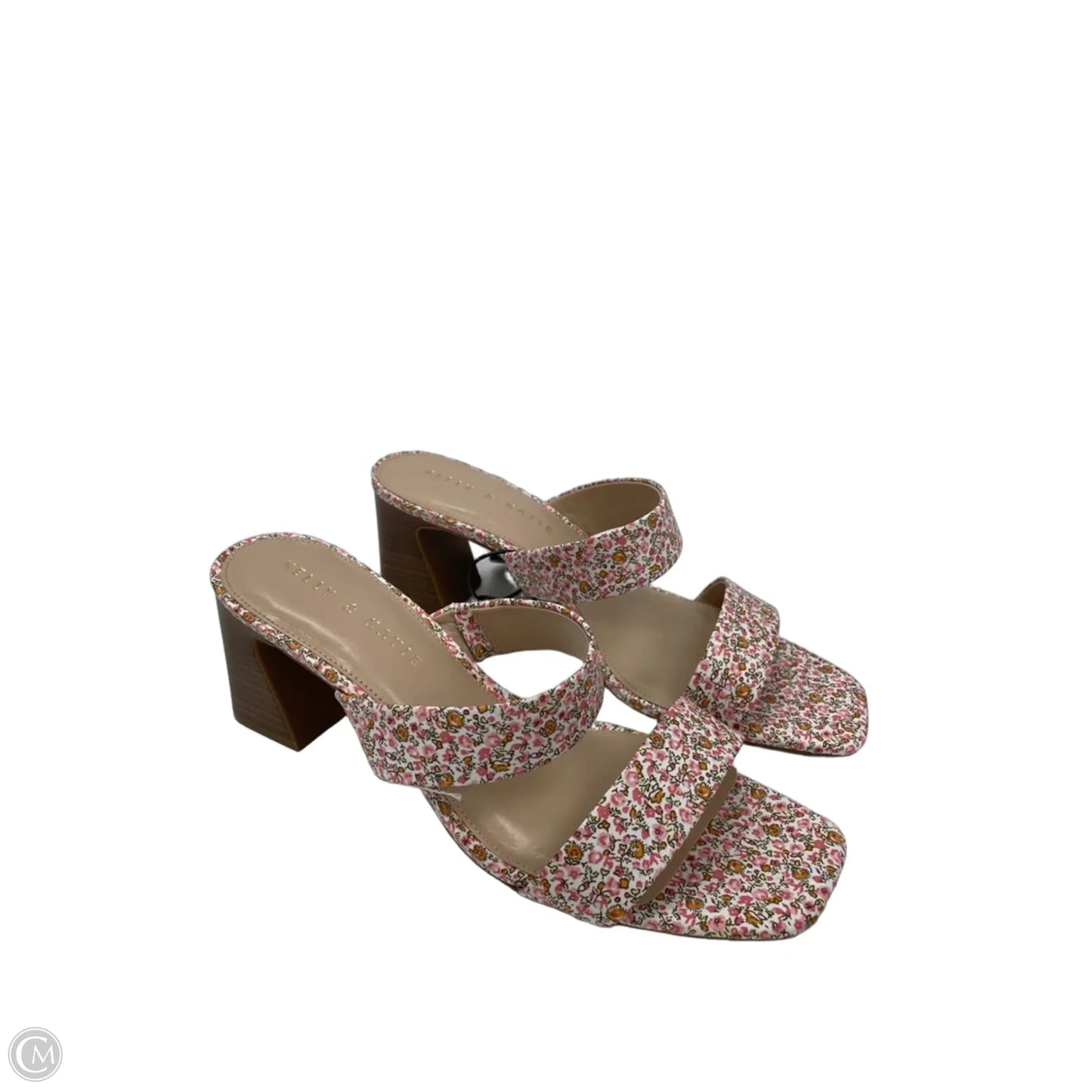 Sandals Heels Block By Kelly And Katie In Floral Print, Size: 9.5