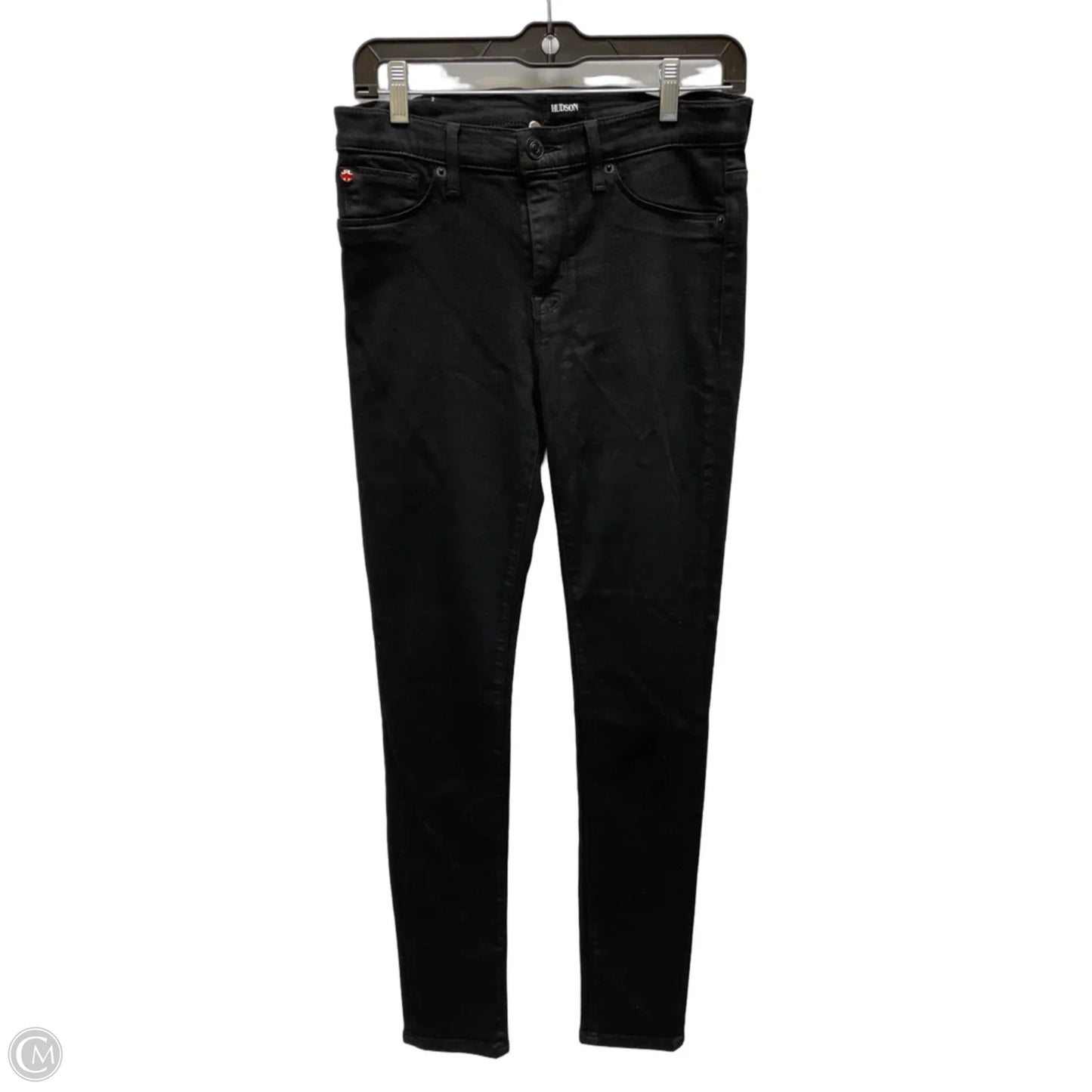 Jeans Skinny By Hudson In Black Denim, Size: 6