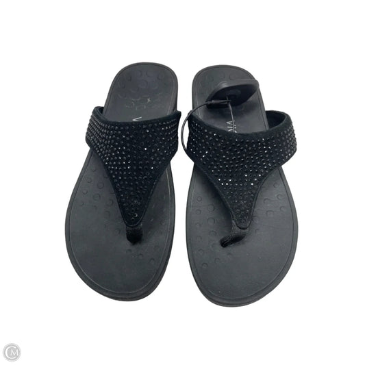Sandals Heels Wedge By Vionic In Black, Size: 6