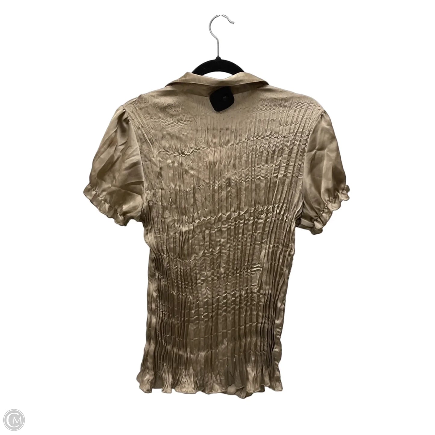 Blouse Short Sleeve By Dressbarn In Brown, Size: L