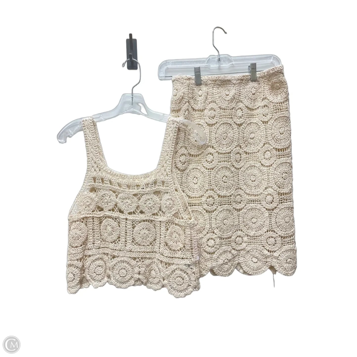 Skirt Set 2pc By Rebellion In Cream, Size: 8