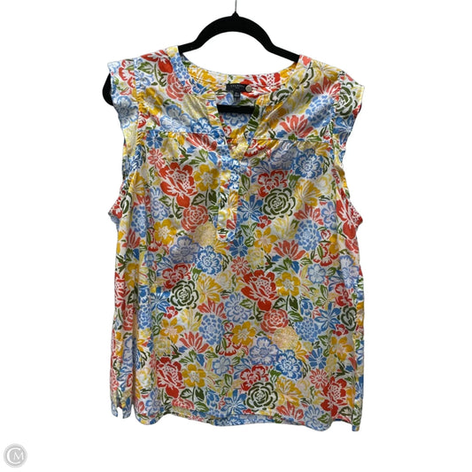 Top Sleeveless By Talbots In Floral Print, Size: Xl