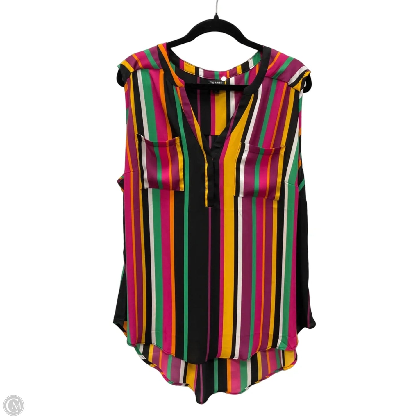 Blouse Sleeveless By Torrid In Striped Pattern, Size: 2x