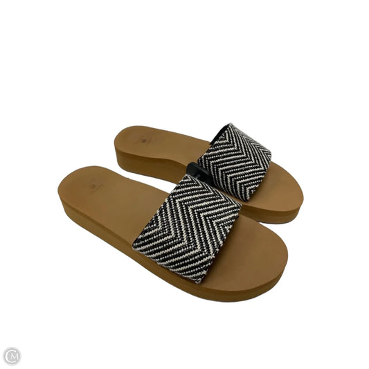 Sandals Heels Wedge By Shade & Shore In Black & White, Size: 8
