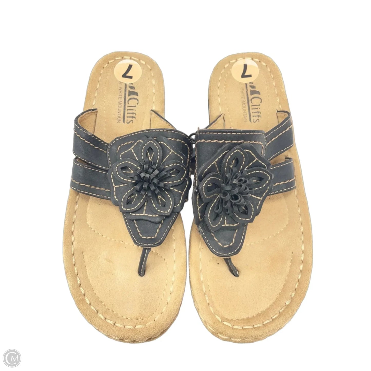 Sandals Heels Wedge By White Mountain In Black & Brown, Size: 7