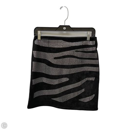 Skirt Mini & Short By Akira In Black & Silver, Size: 8