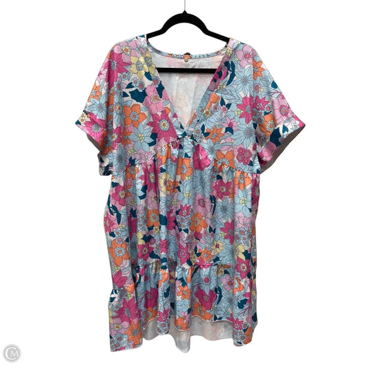 Dress Casual Short By Shein In Floral Print, Size: 2x