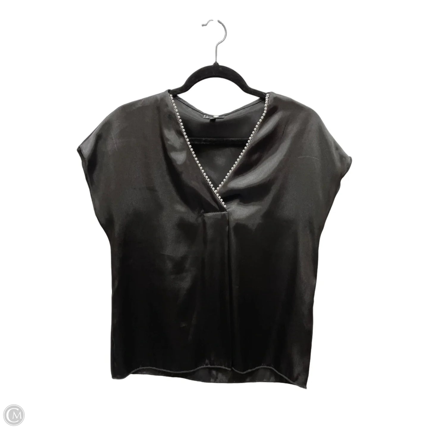 Blouse Short Sleeve By Nicole Miller In Black, Size: Xs