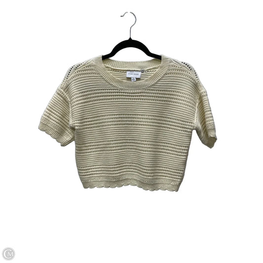 Sweater Short Sleeve By Pink Rose In Cream, Size: M