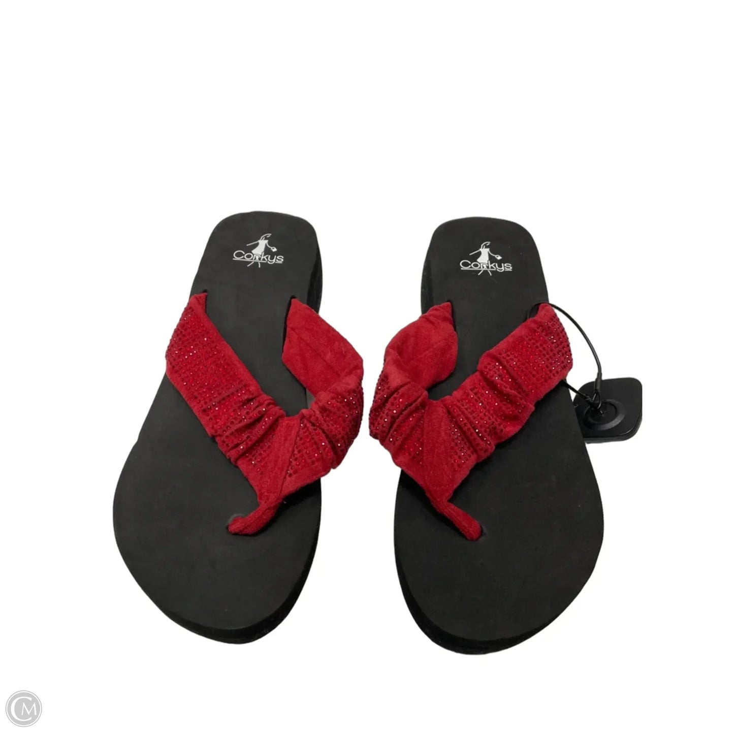 Sandals Heels Wedge By Corkys In Black & Red, Size: 9