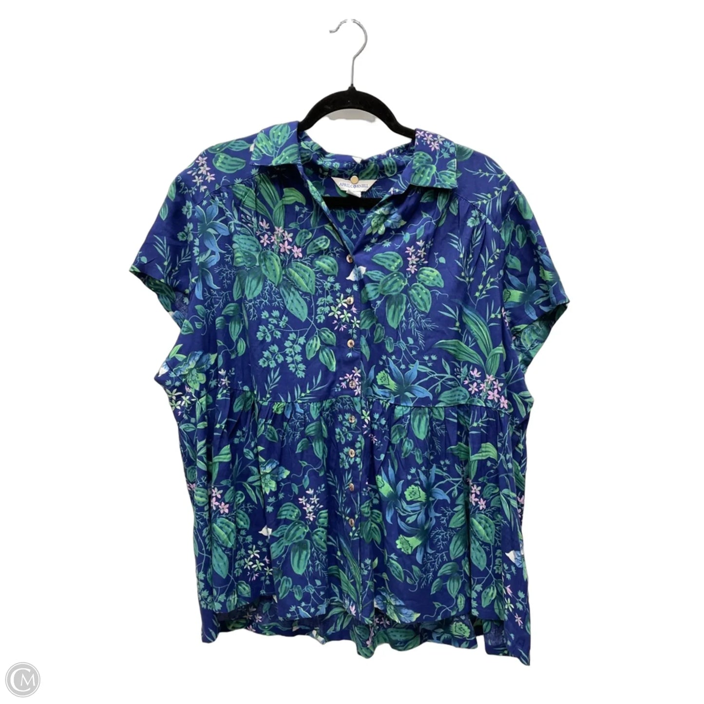 Top Short Sleeve By April Carnell In Floral Print, Size: 2x