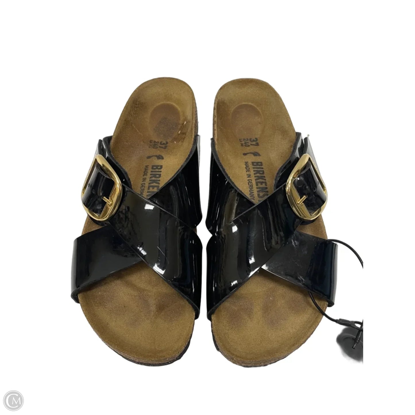 Sandals Flats By Birkenstock In Black, Size: 6.5
