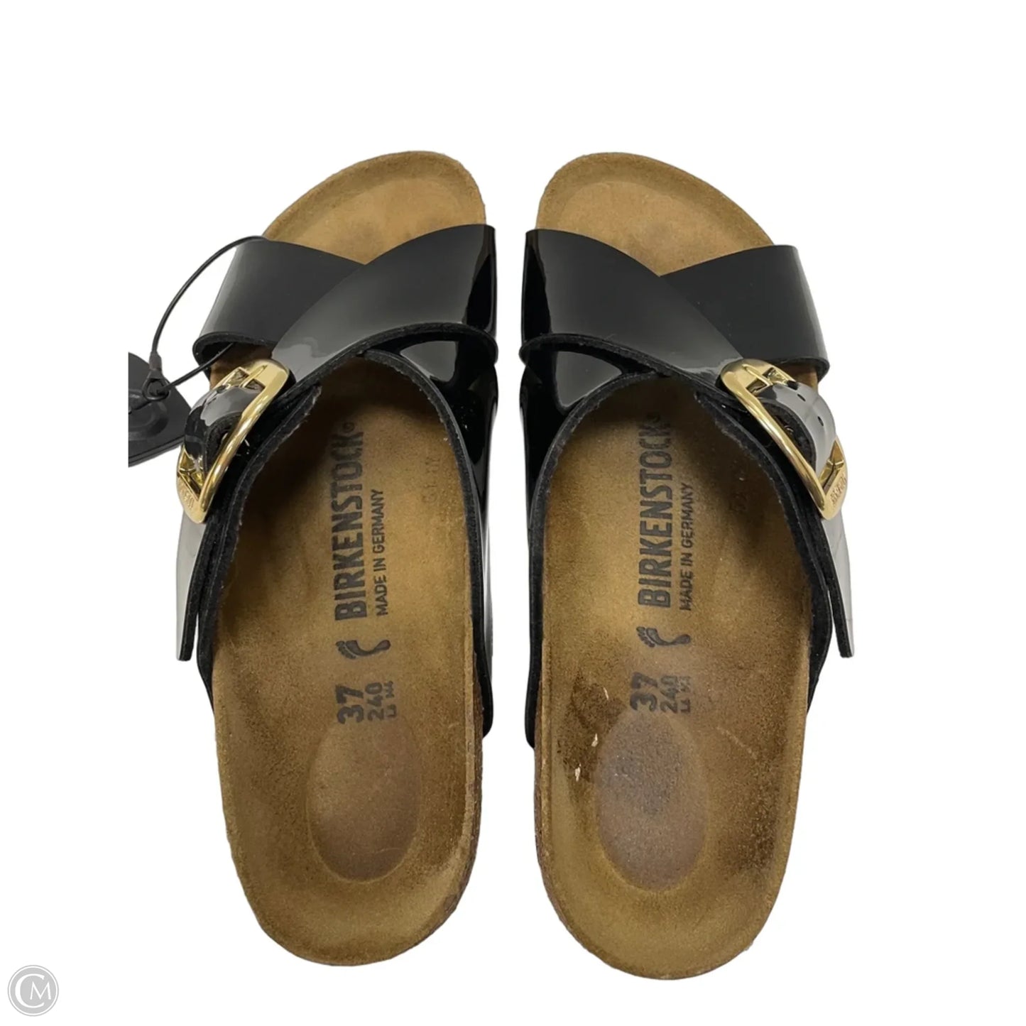 Sandals Flats By Birkenstock In Black, Size: 6.5