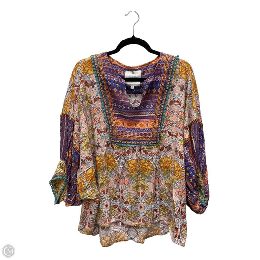 Top Short Sleeve By John Mark In Floral Print, Size: Xl