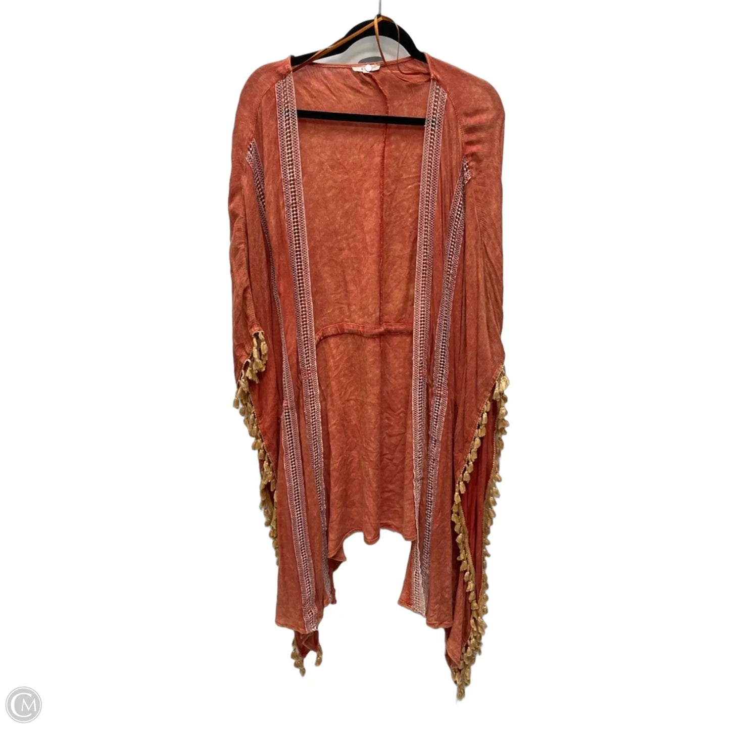 Cardigan By Easel In Orange & Tan, Size: M