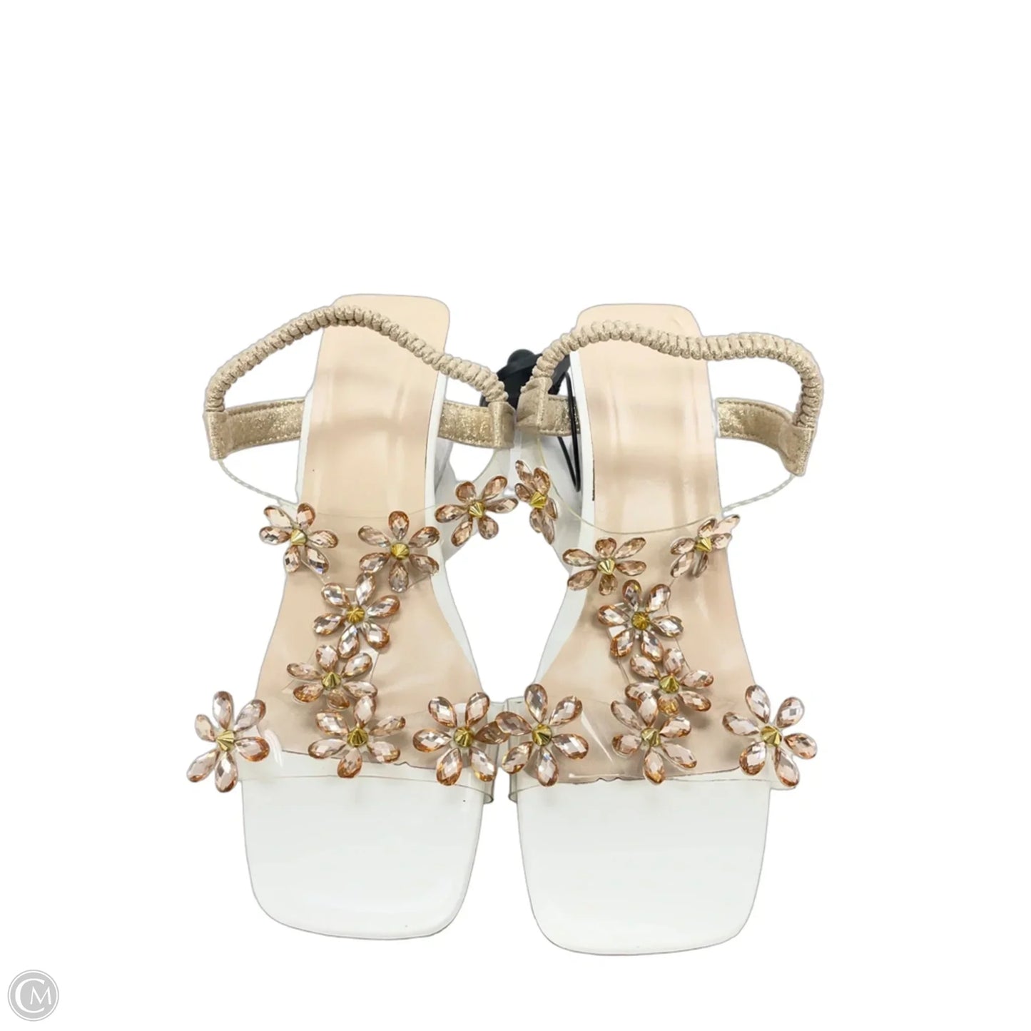 Sandals Heels Block By Clothes Mentor In Clear, Size: 6.5