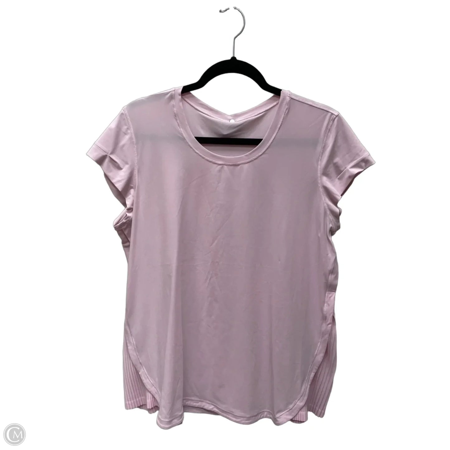 Athletic Top Short Sleeve By Lululemon In Pink, Size: L