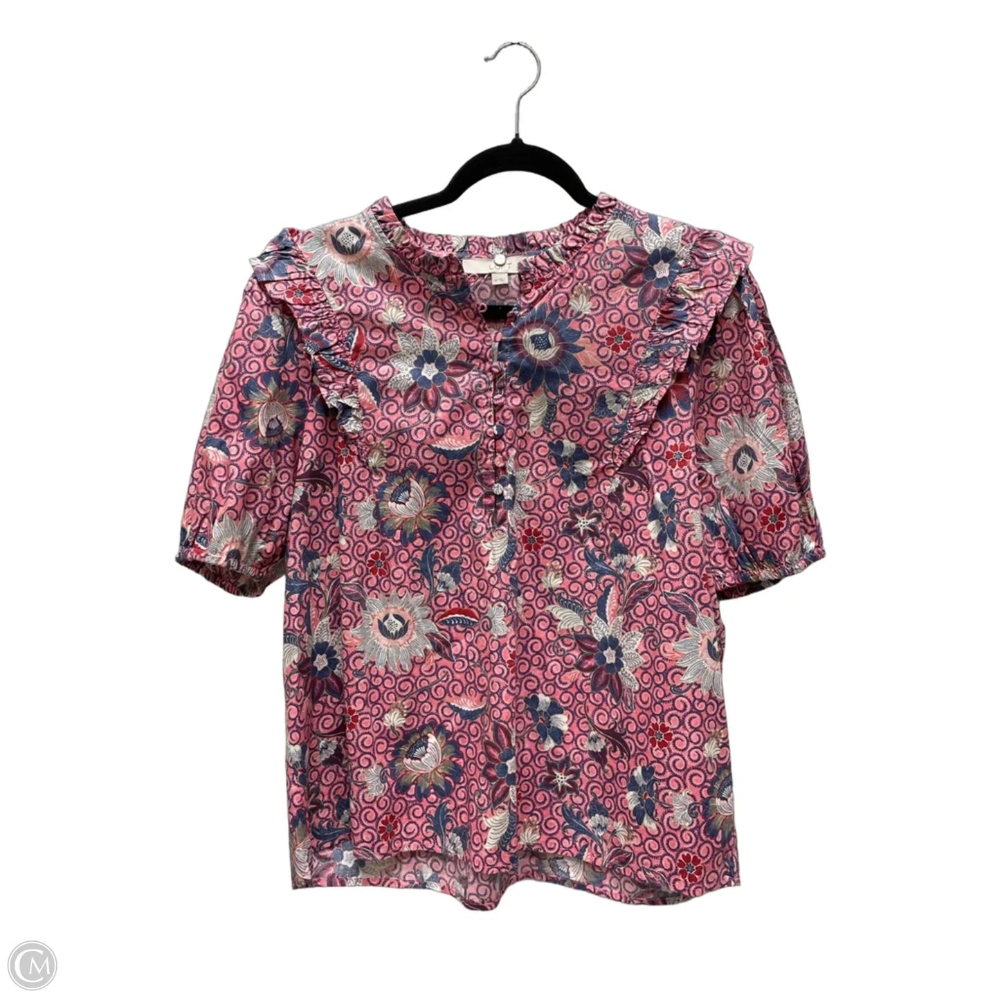 Top Short Sleeve By Loft In Floral Print, Size: M