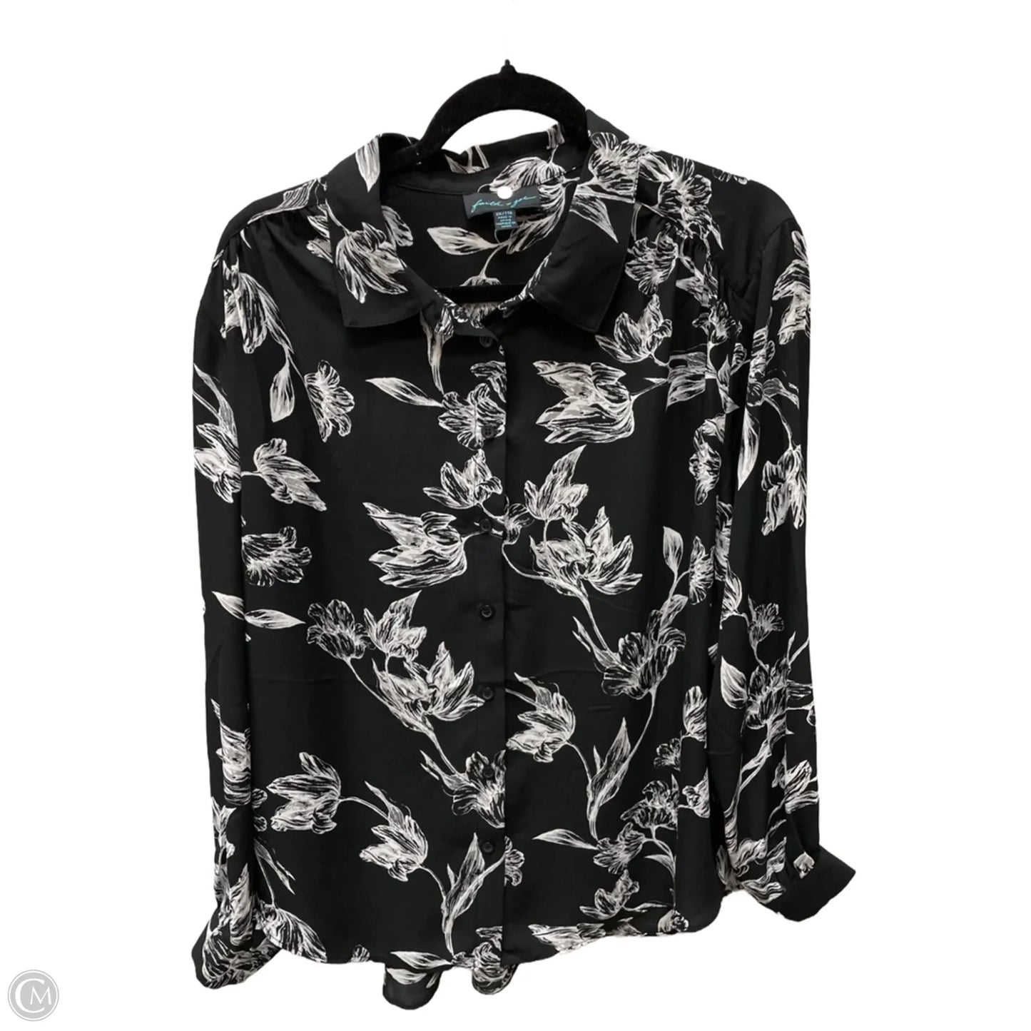 Blouse Long Sleeve By Clothes Mentor In Floral Print, Size: 2x