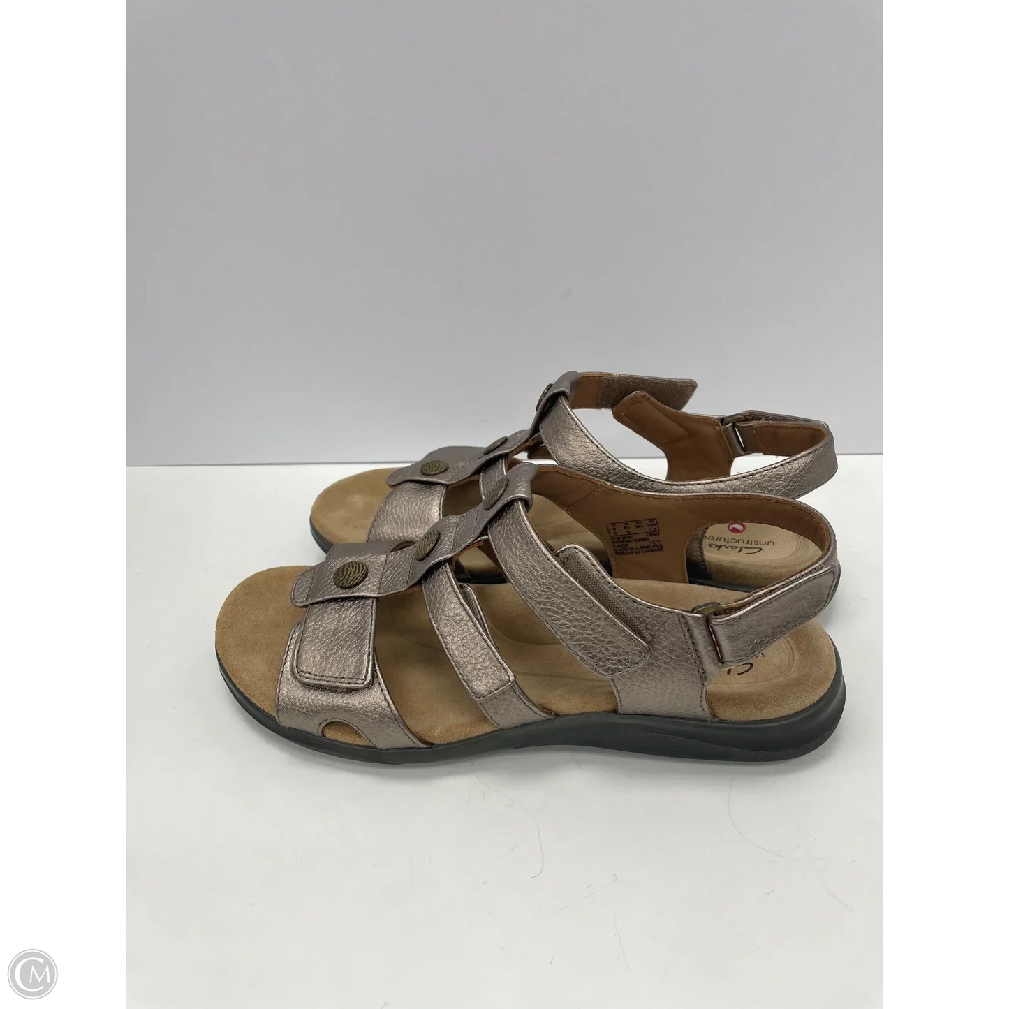 Sandals Flats By Clarks In Gold, Size: 8.5