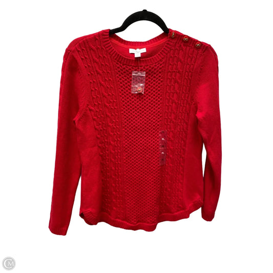 Sweater By Charter Club In Red, Size: Lp