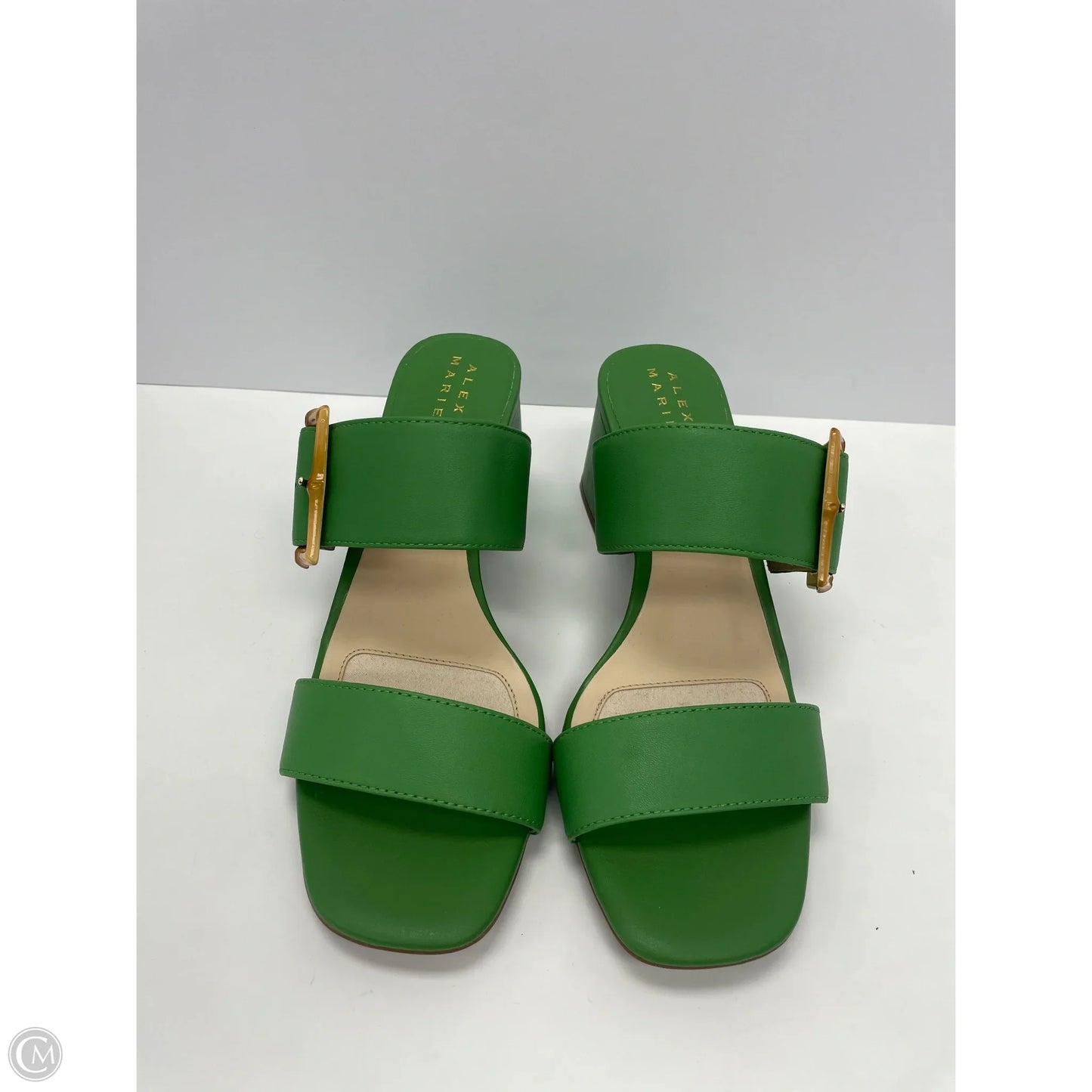Sandals Heels Block By Alex Marie In Green, Size: 6.5
