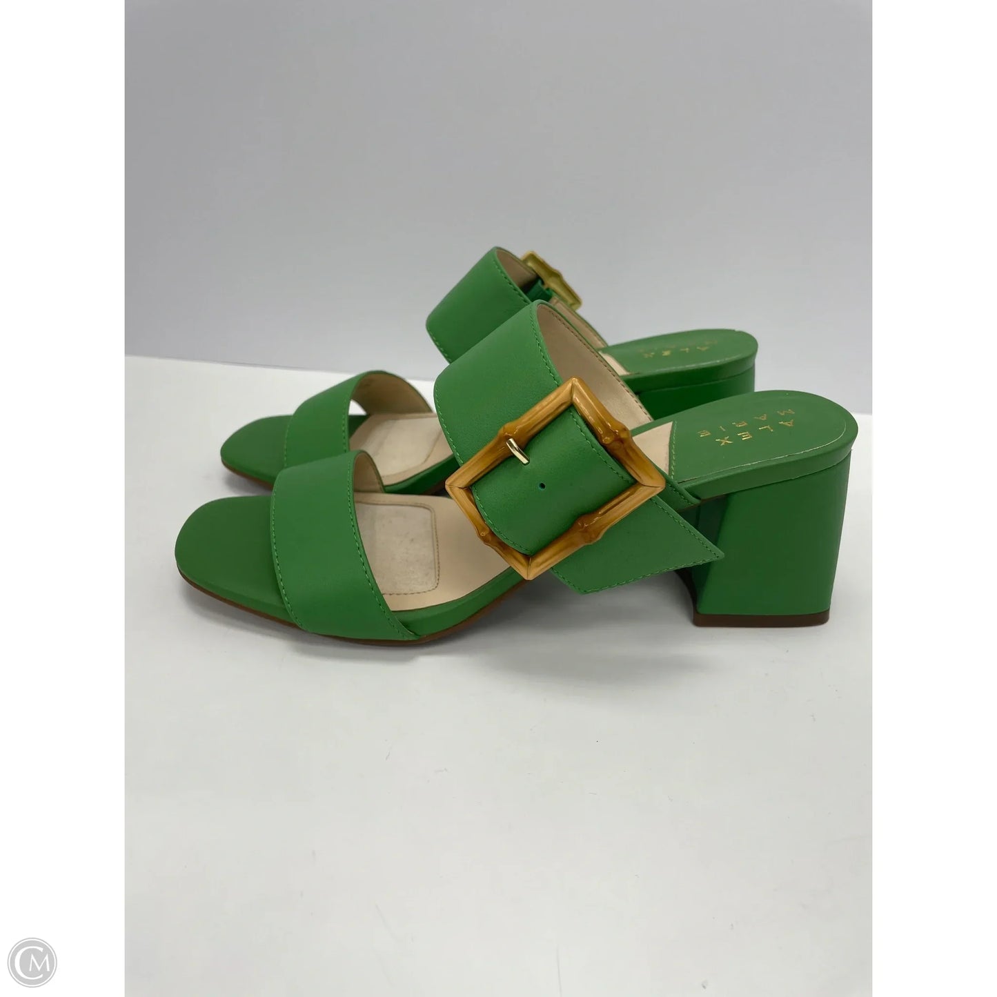 Sandals Heels Block By Alex Marie In Green, Size: 6.5