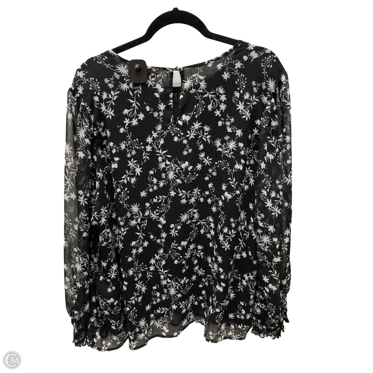 Blouse Long Sleeve By Terra & Sky In Floral Print, Size: 2x