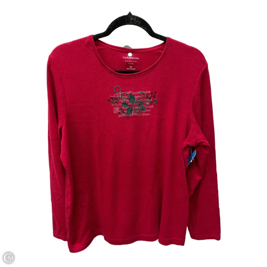 Top Long Sleeve By Croft And Barrow In Red, Size: Xl