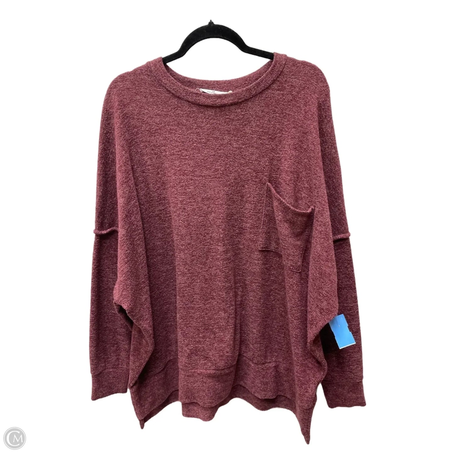 Sweatshirt Crewneck By Zenana In Red, Size: 1x