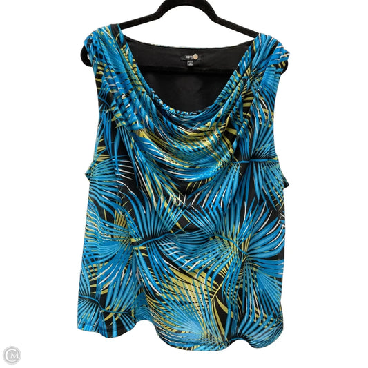 Top Sleeveless By Apt 9 In Floral Print, Size: 2x