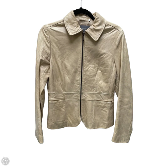 Jacket Leather By Ann Taylor In Tan, Size: S