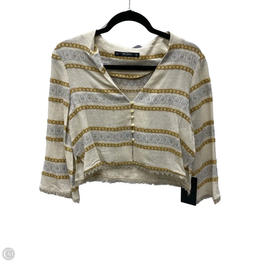 Top 3/4 Sleeve By Zara Basic In Beige, Size: Xs