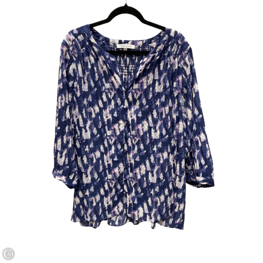 Top Long Sleeve By Rose And Olive In Purple & White, Size: 3x