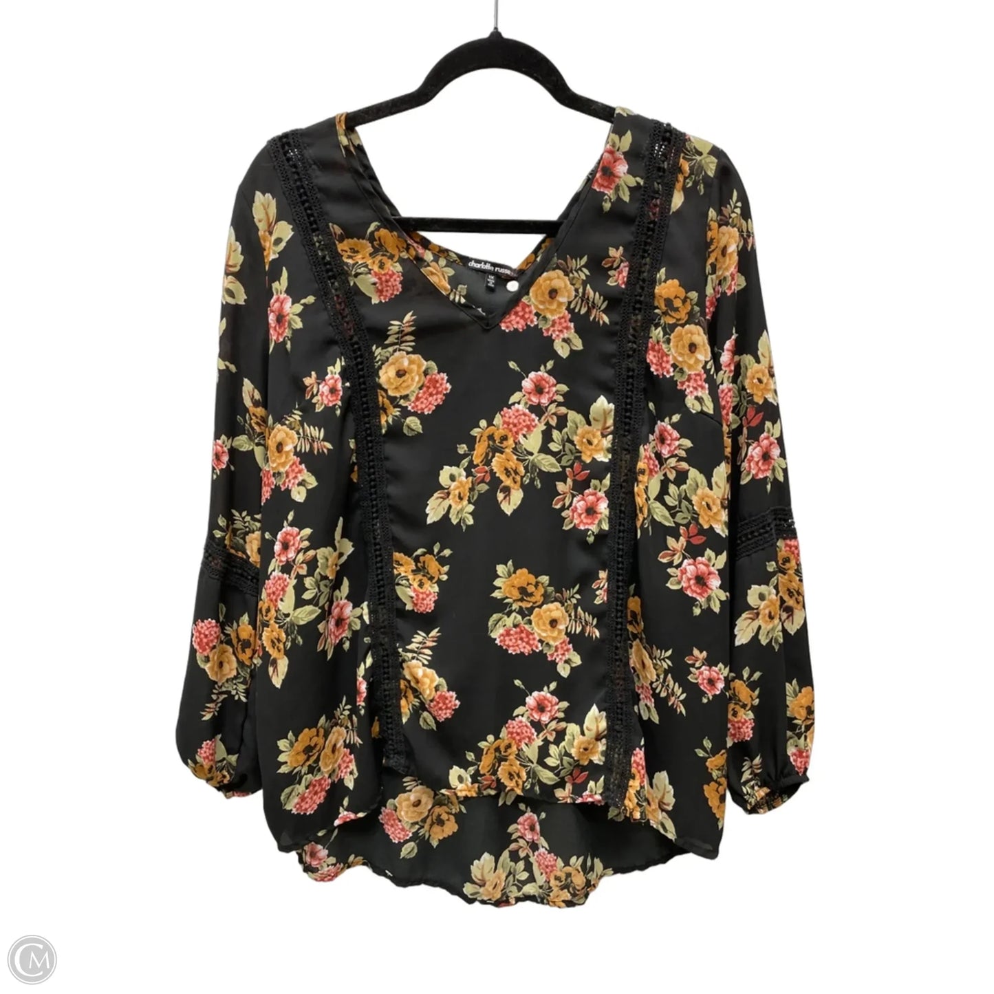 Top Long Sleeve By Charlotte Russe In Black, Size: 1x